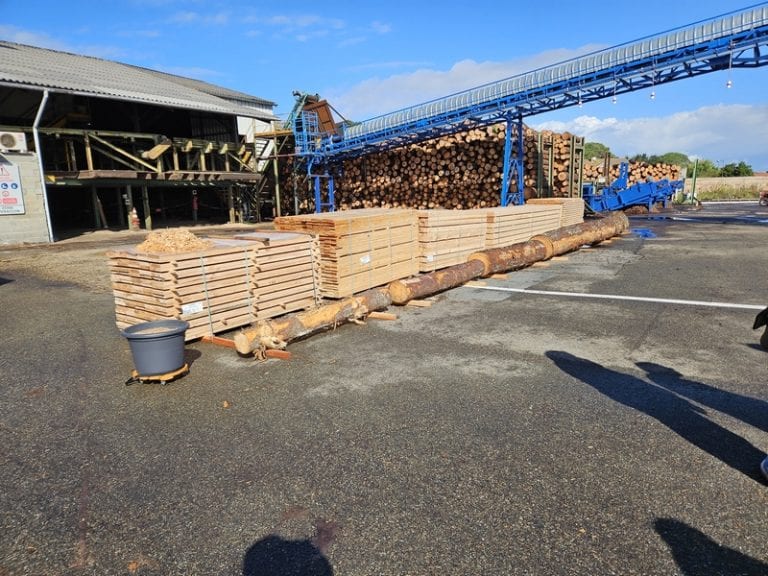 Visite scierie Lesbats à Léon