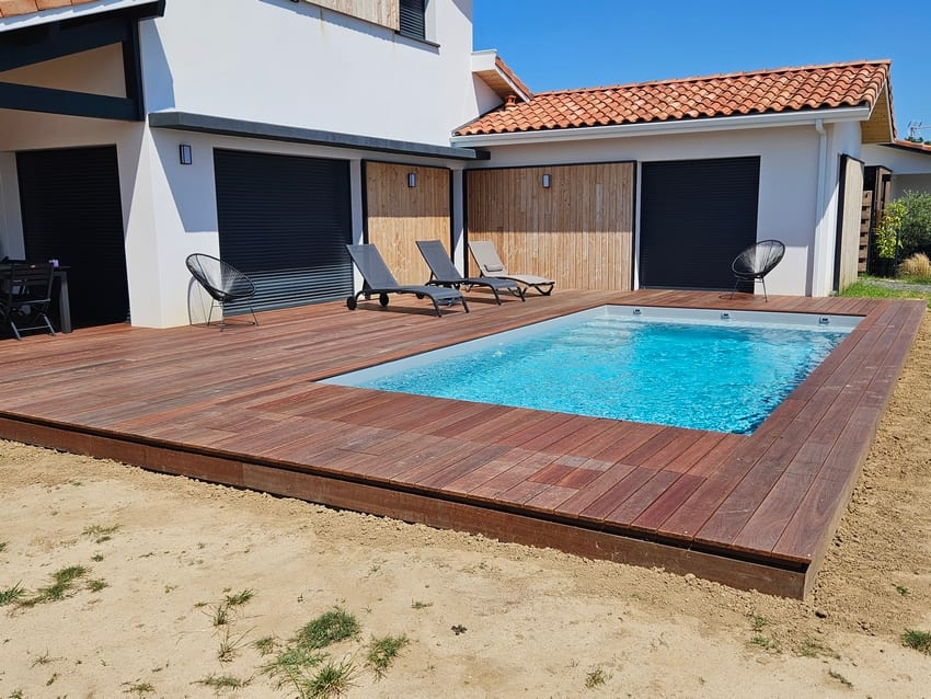 Terrasse bois exotique réalisée à Tercis-les-bains