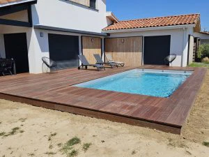 Terrasse bois exotique réalisée à Tercis-les-bains